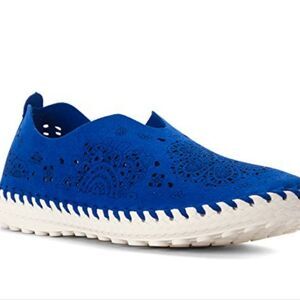 Bernie Mev Women's Blue Flats Slip On Sneaker Loafer Shoes 38 7.5